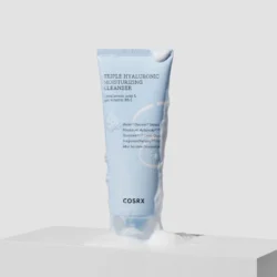Hydrium Triple Hyaluronic Moisturizing Cleanser bottle with foam