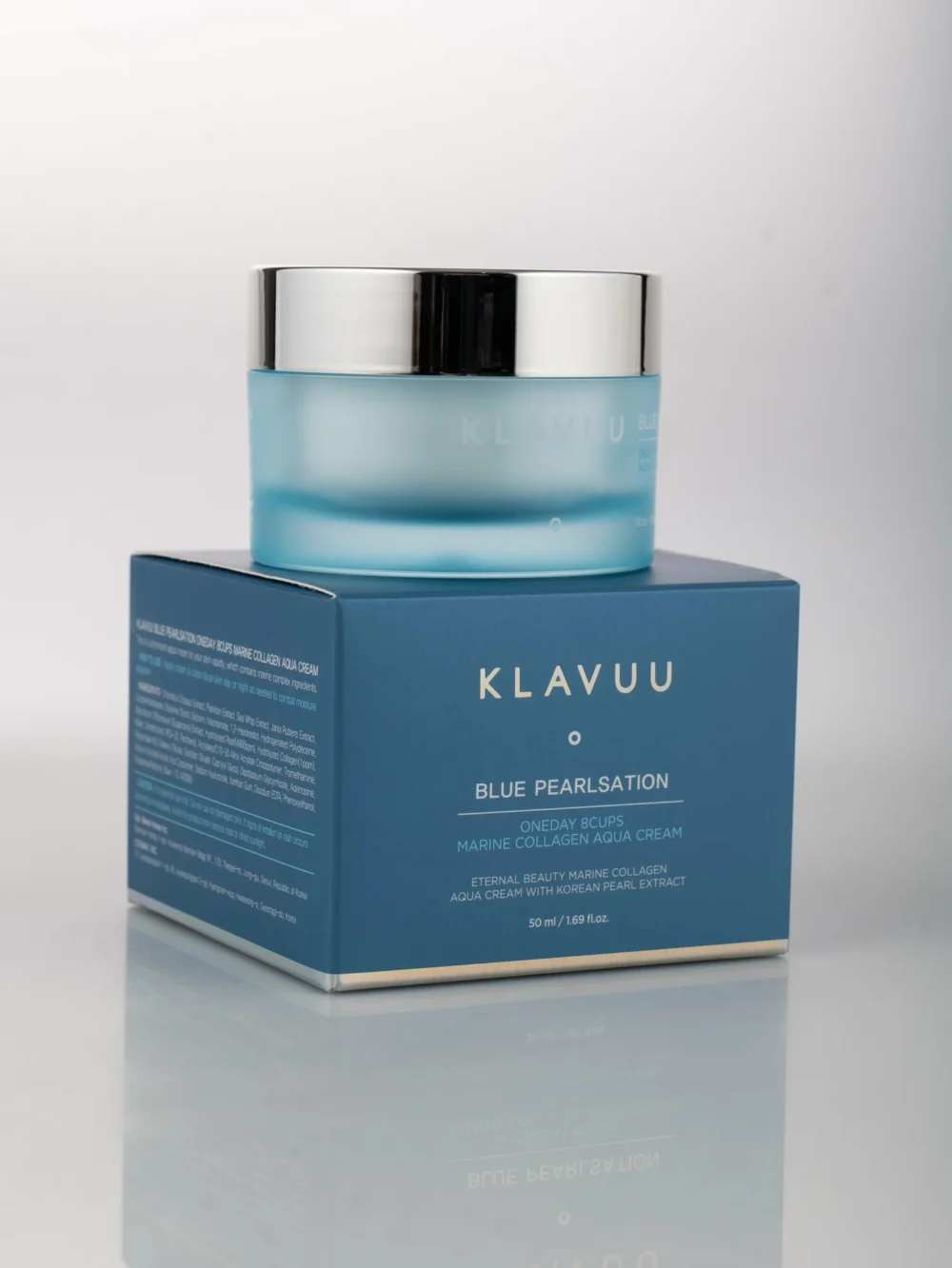 Blue Pearlsation Marine Collagen Aqua Cream in jar packaging