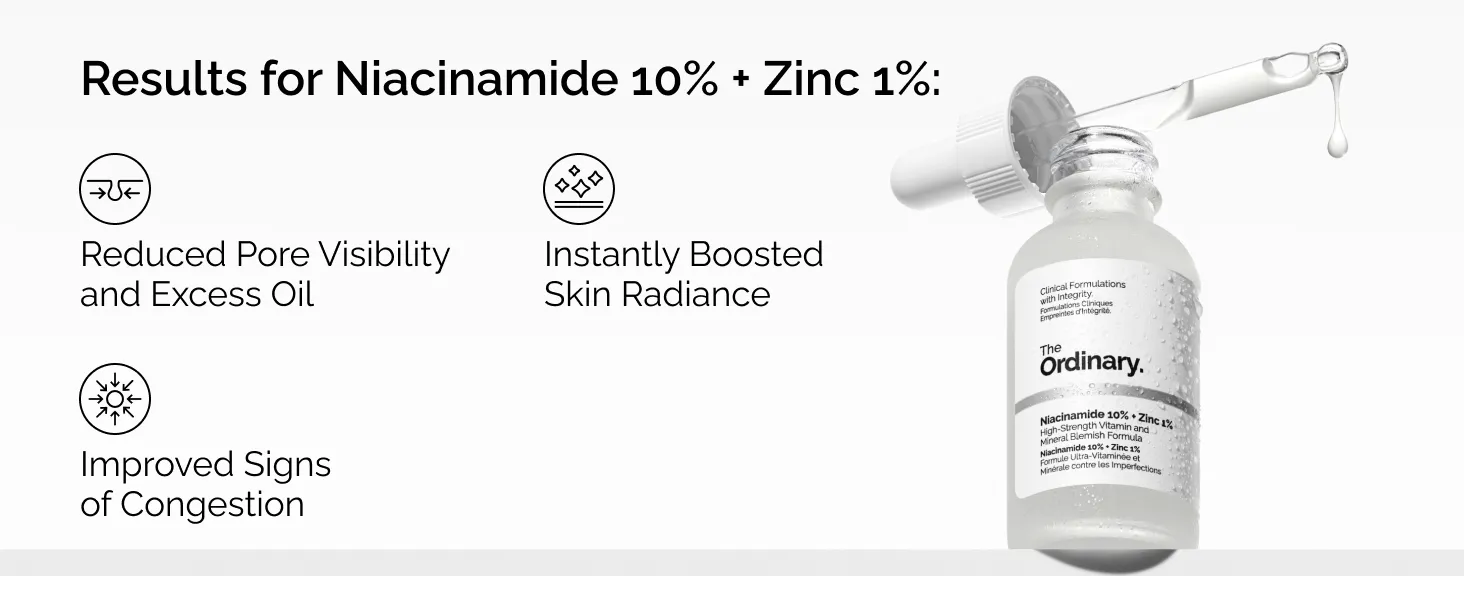 Sérum Éclat The Ordinary - Niacinamide 10% + Zinc 1% - 60ml - Pour Une Peau Nette