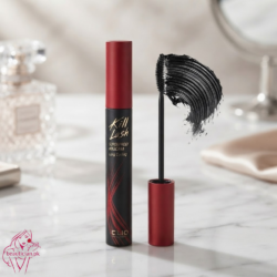 CLIO Kill Lash Superproof Mascara 01 Long Curling black and red tube open with brush swatch