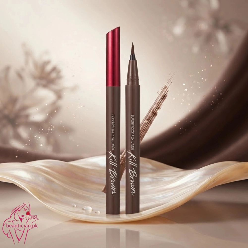 Clio Superproof Pen Liner Kill Brown 03 Cacao Brown with swatch