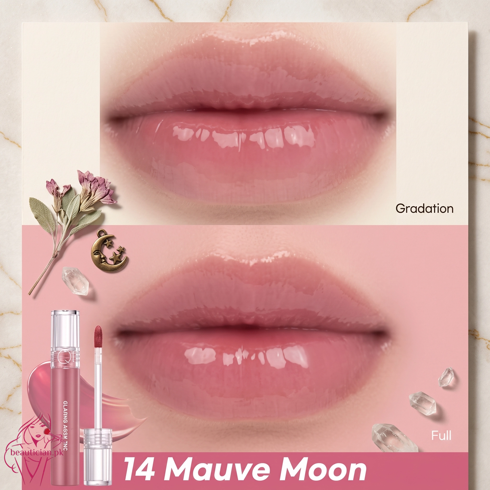 Rom&nd Glasting Water Tint 4g 14 Mauve Moon Calm Cream Mauve Lip Tint