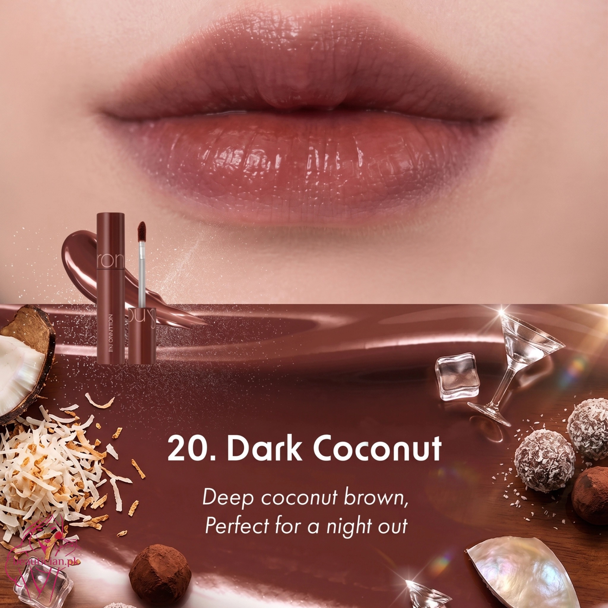 Rom&nd Juicy Lasting Tint 5.5g 17 Dark Coconut Deep Brown Night-Out Lip Tint