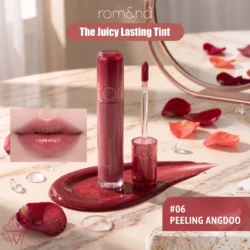 Rom&nd The Juicy Lasting Tint 06 Peeling Angdoo Vibrant Coral-Red Lip Tint
