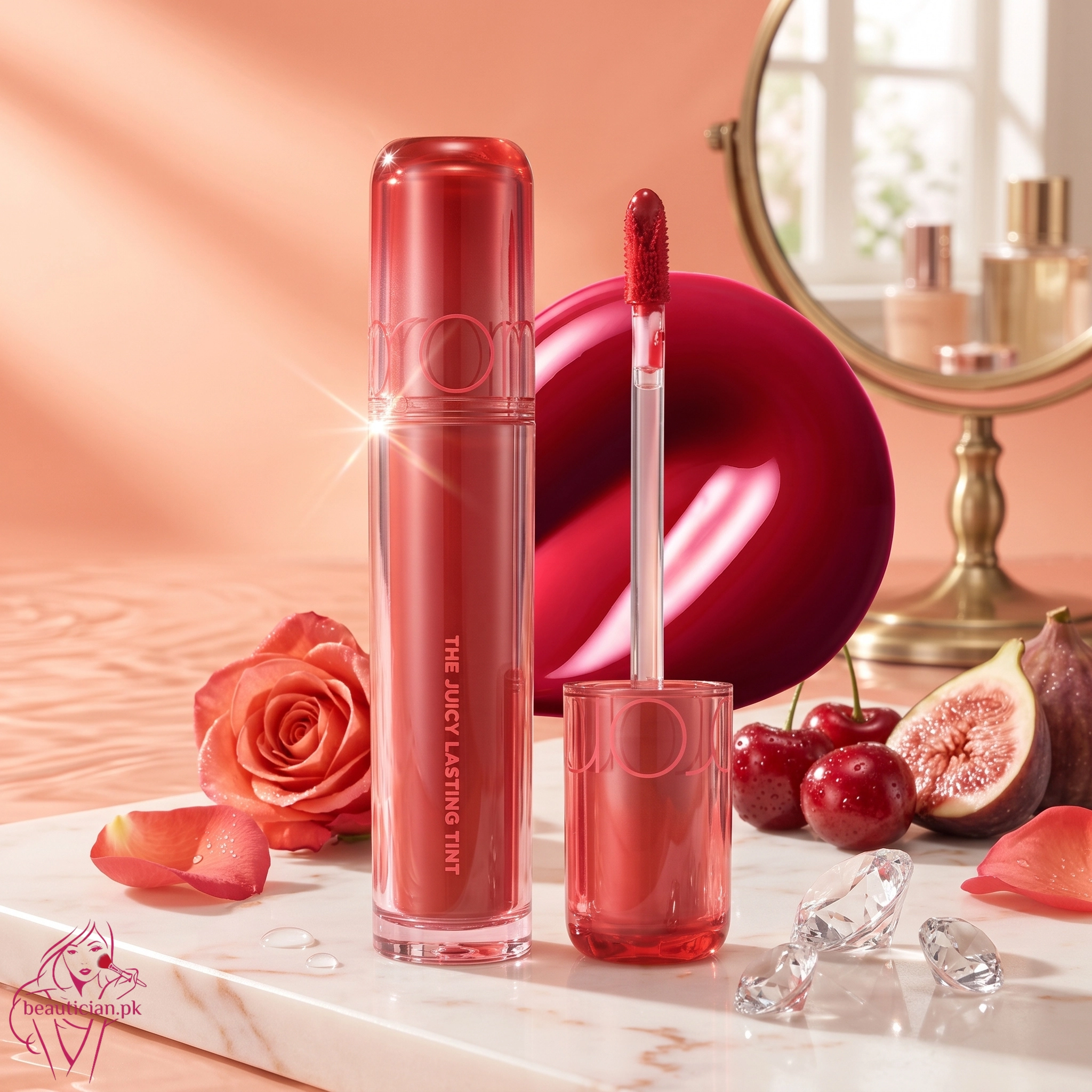 Rom&nd The Juicy Lasting Tint 22 Datori Bomb Fade-Resistant Red Lip Tint